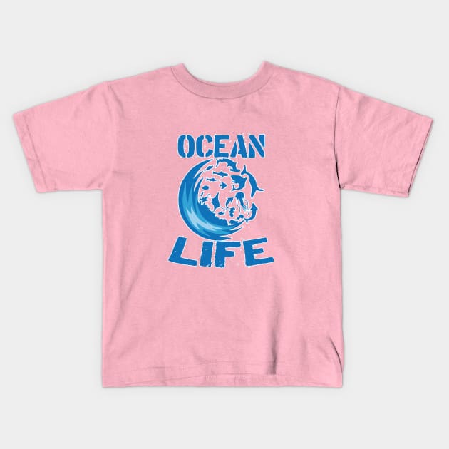 ocean's life Kids T-Shirt by focusLBdesigns